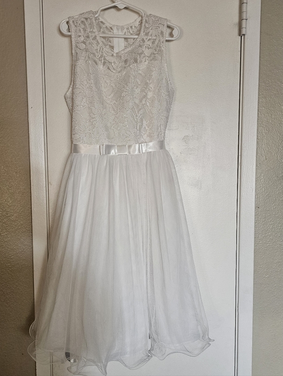 Rare Editions Other - Rare Editions White Lace & Tulle Girls Formal Dress